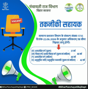 Bihar PRD Technical Assistant Vacancy