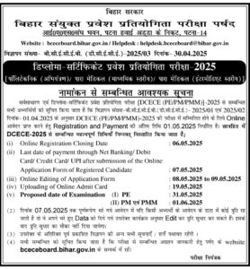 Bihar Polytechnic Admit Card 2025 Notice